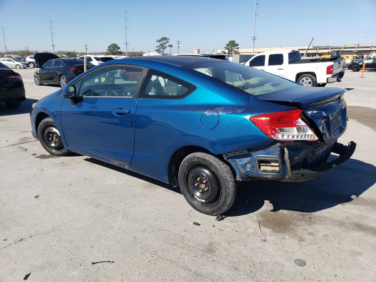 2012 Honda Civic VIN 2HGFG3B58CH548474 Copart auction photo, rear end / side damage thumbnail 2