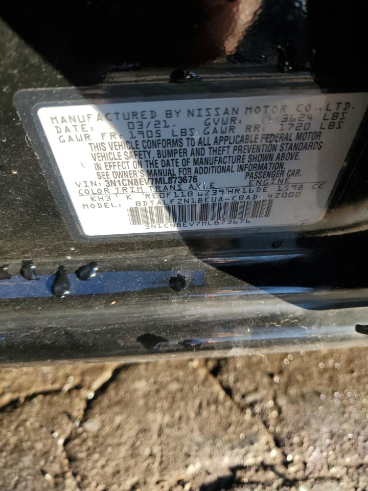 2021 Nissan Versa VIN 3N1CN8EV7ML873676 Copart auction photo, rollover damage thumbnail 12