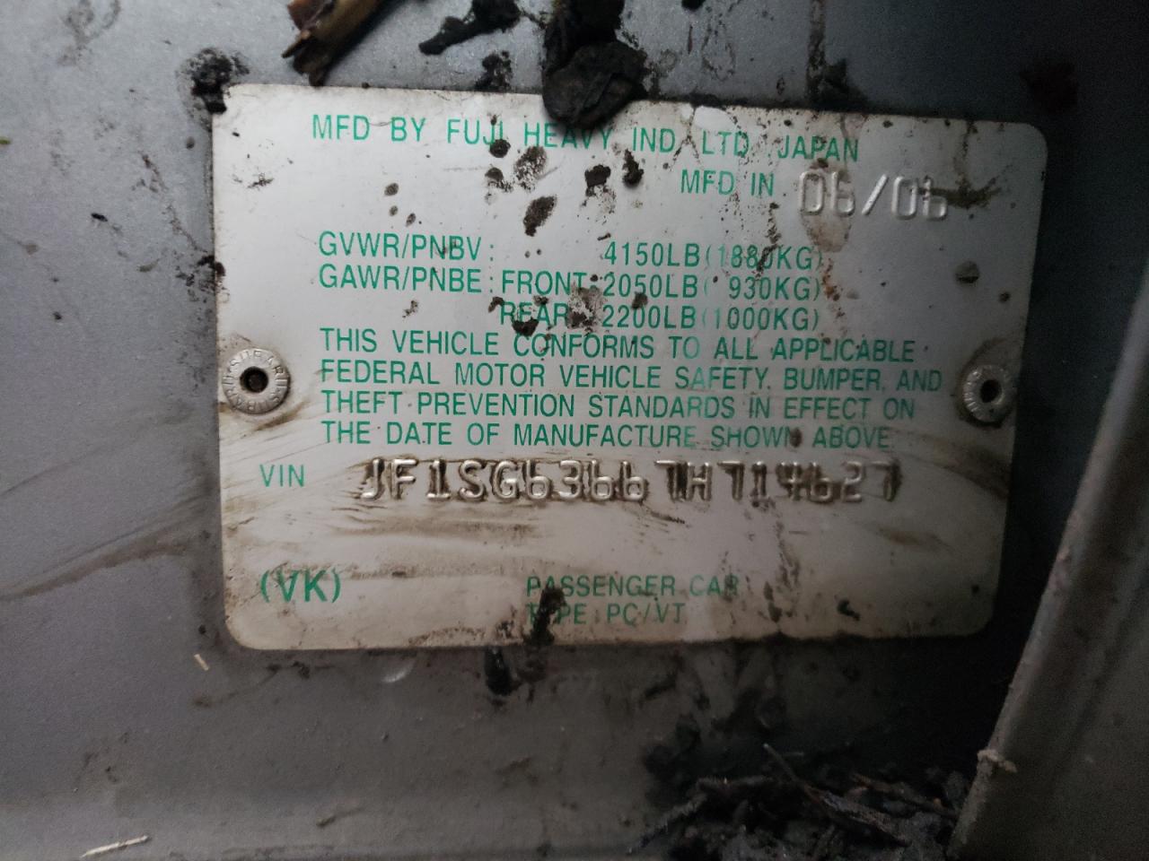 2007 Subaru Forester VIN JF1SG63667H714627 Copart auction photo, all over damage thumbnail 12