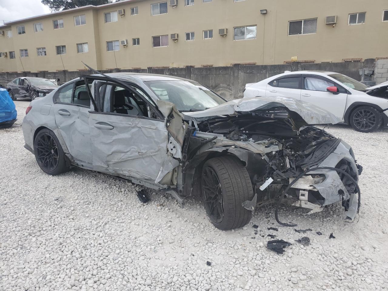 2023 BMW M3 VIN WBS33AY09PFP50916 Copart auction photo, side / front end damage thumbnail 4