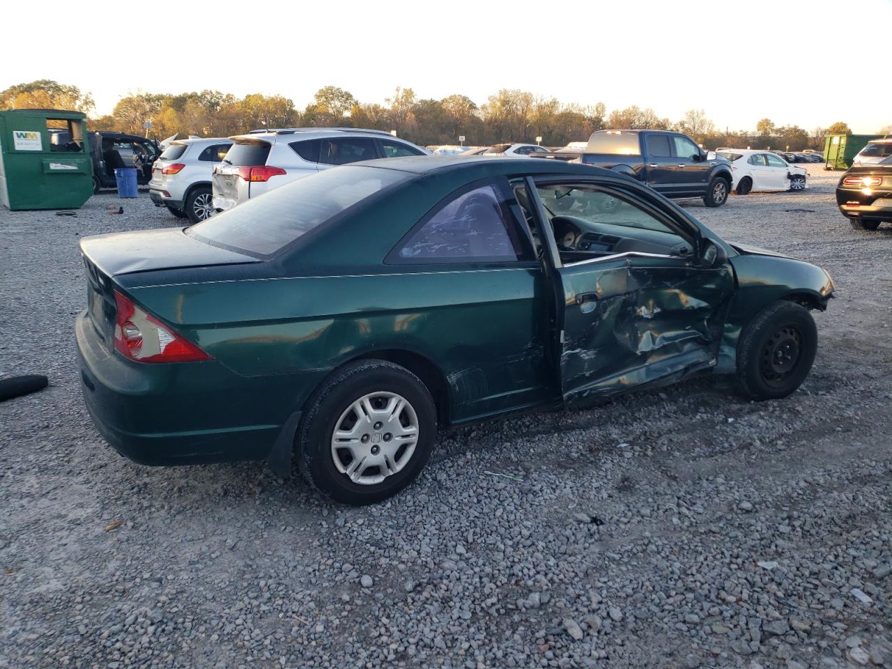 2001 Honda Civic VIN 1HGEM22591L032512 Copart auction photo, side / front end damage thumbnail 3