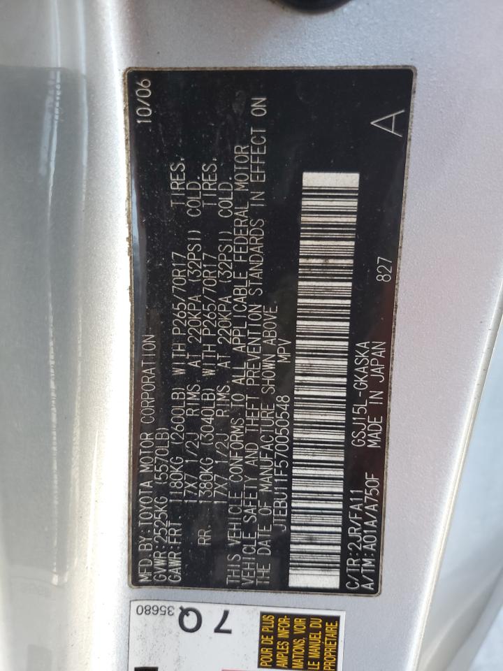 2007 Toyota FJ Cruiser VIN JTEBU11F570050548 Copart auction photo, front end damage thumbnail 14