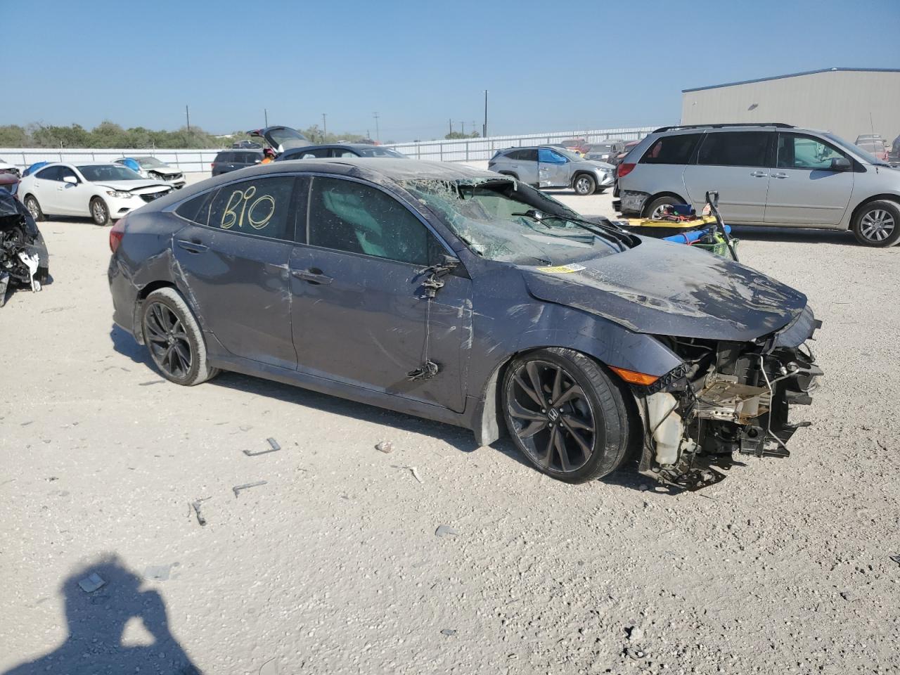 2019 Honda Civic VIN 19XFC2F83KE016505 Copart auction photo, all over damage thumbnail 4