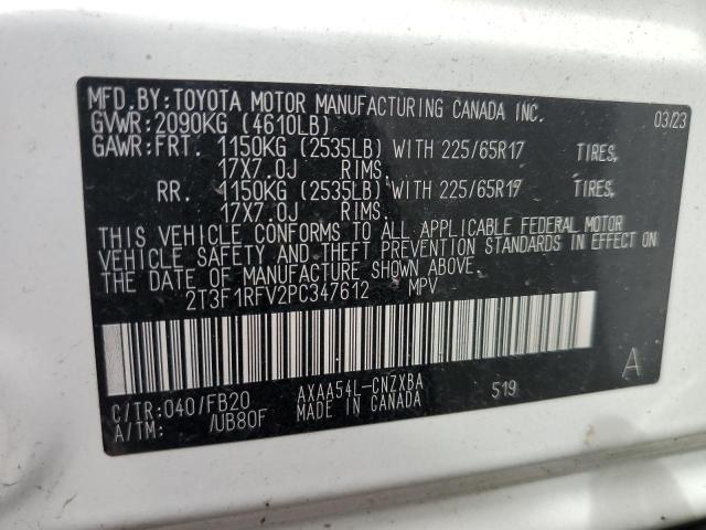 2023 Toyota RAV 4 VIN 2T3F1RFV2PC347612 Copart auction photo, front end damage thumbnail 13