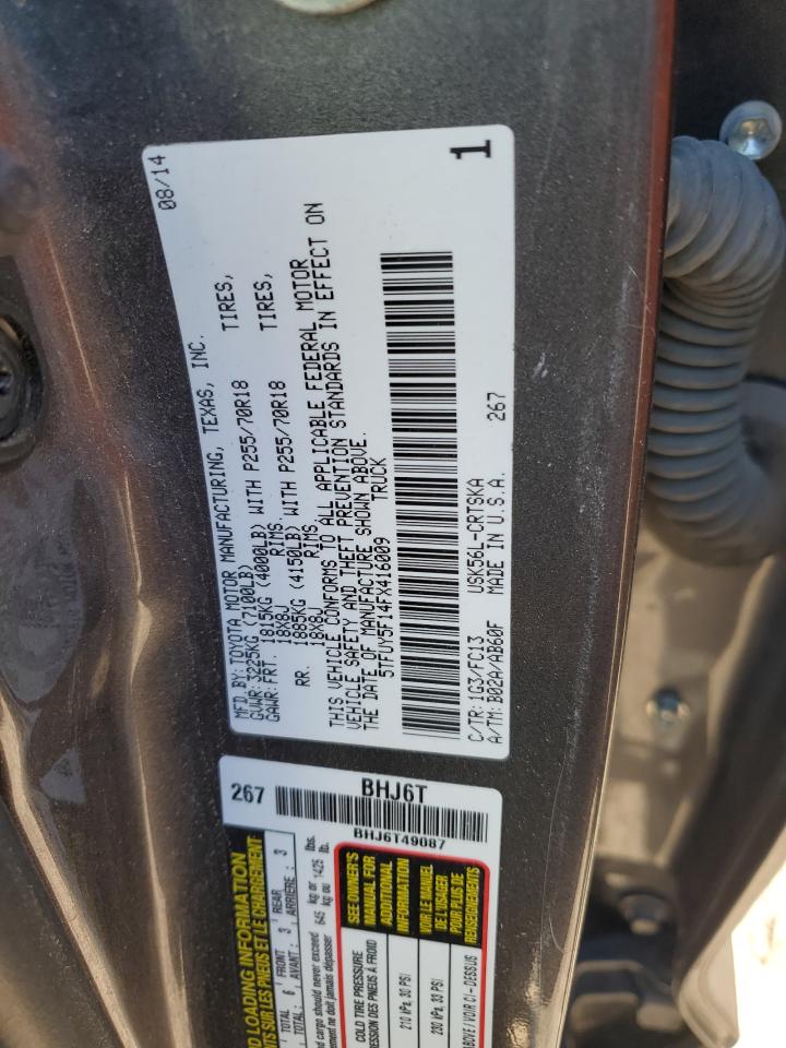2015 Toyota Tundra VIN 5TFUY5F14FX416009 Copart auction photo, front end / side damage thumbnail 12