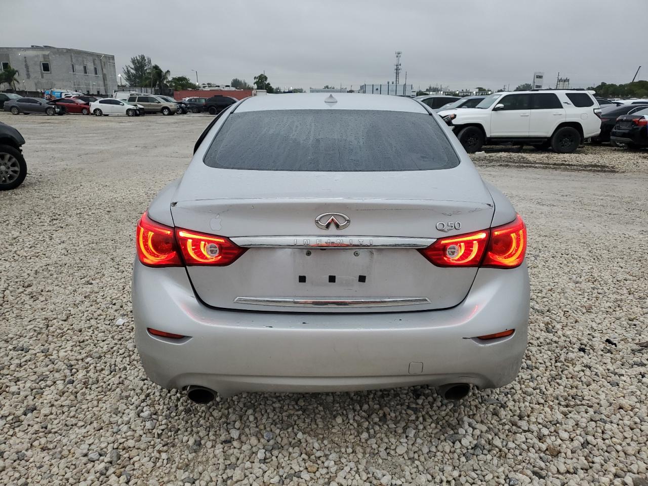 2015 Infiniti Q50 VIN JN1BV7AP1FM343760 Copart auction photo, side damage thumbnail 6