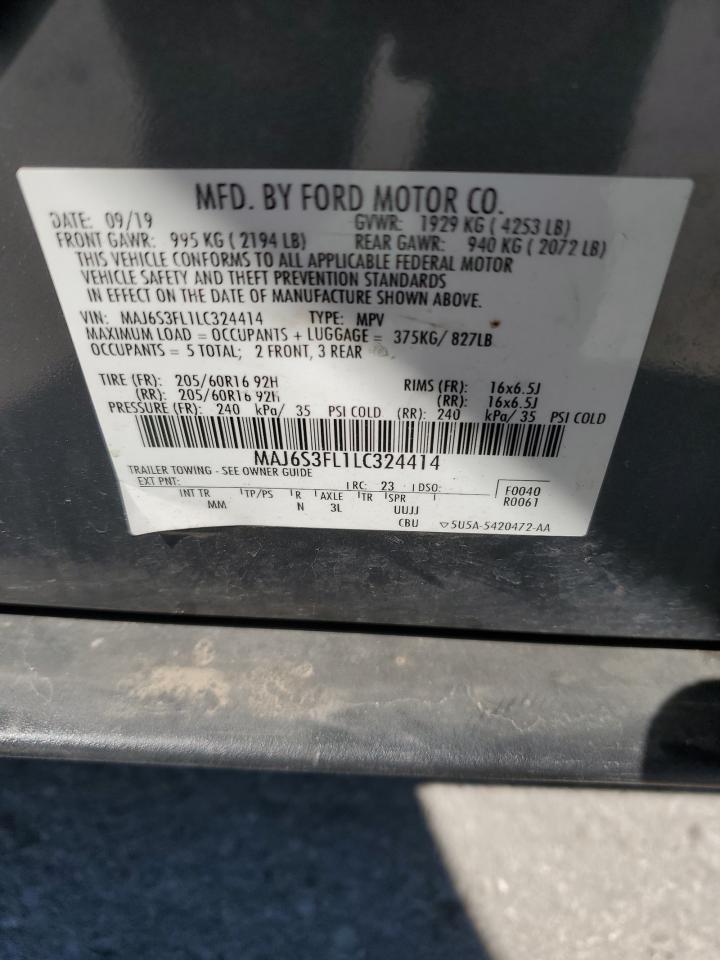 2020 Ford EcoSport VIN MAJ6S3FL1LC324414 Copart auction photo, water/flood / front end damage thumbnail 14