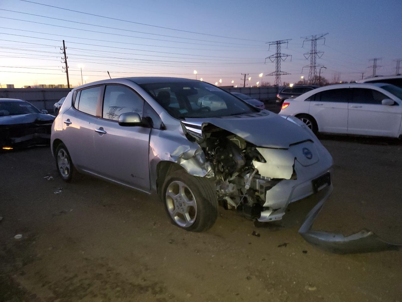 2013 Nissan Leaf VIN 1N4AZ0CP1DC411615 Copart auction photo, front end / mechanical damage thumbnail 4