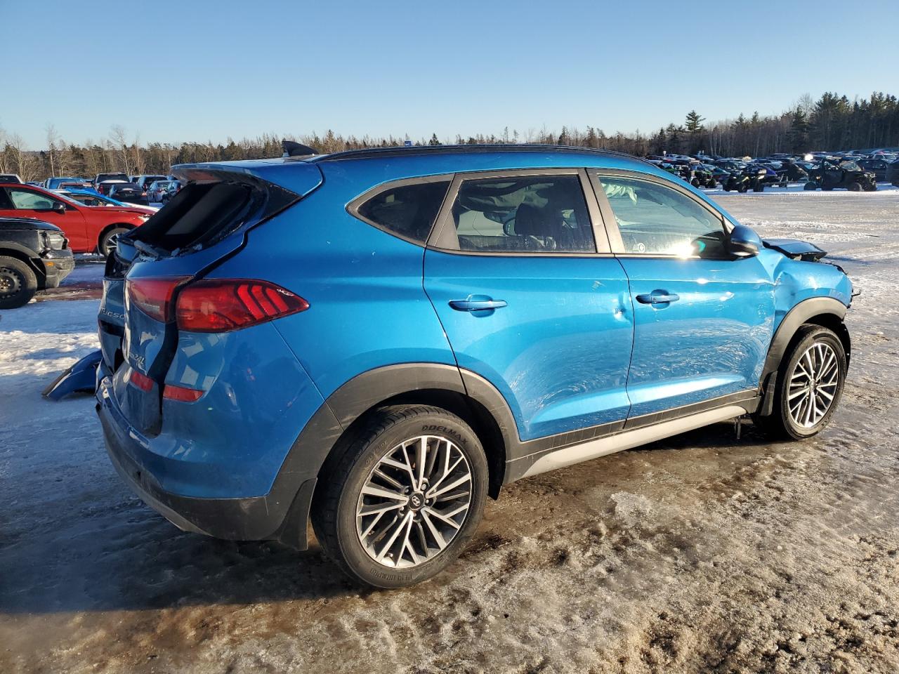 2021 Hyundai Tucson VIN KM8J3CAL2MU315334 Copart auction photo, front end / rear end damage thumbnail 3
