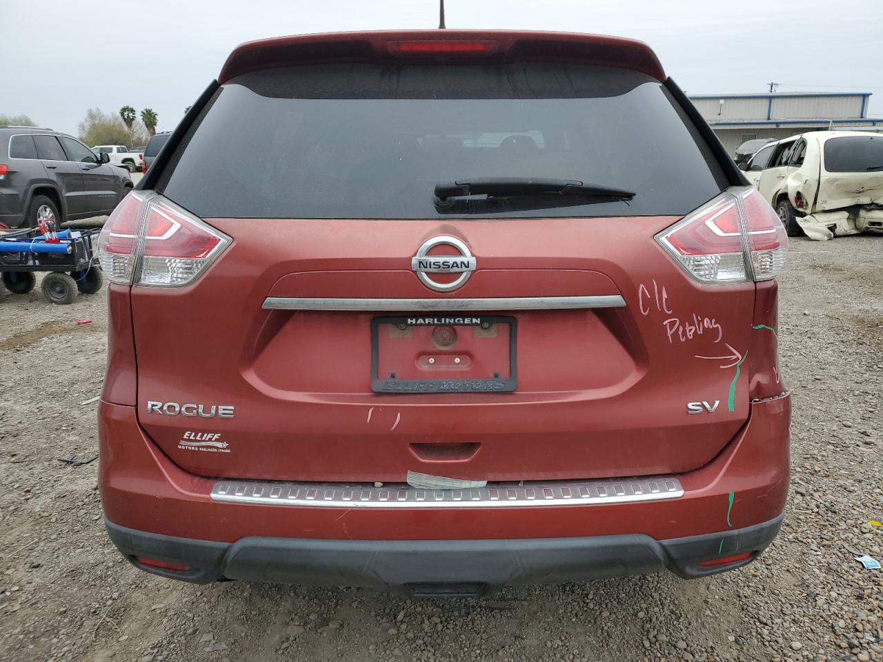 2016 Nissan Rogue VIN KNMAT2MTXGP656770 Copart auction photo, front end / all over damage thumbnail 6