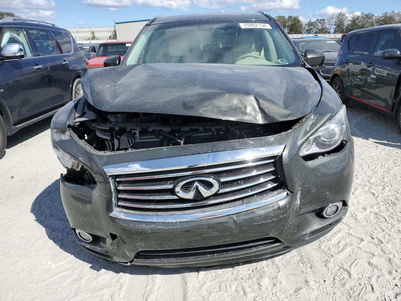 2014 Infiniti QX60 VIN 5N1CL0MM9EC521284 Copart auction photo, front end damage thumbnail 5