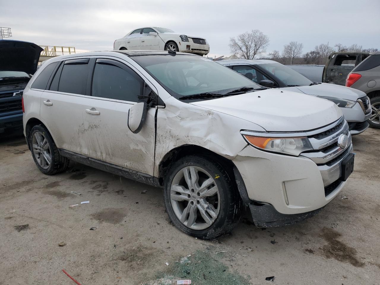 2013 Ford Edge VIN 2FMDK4KCXDBB11407 Copart auction photo, side / front end damage thumbnail 4