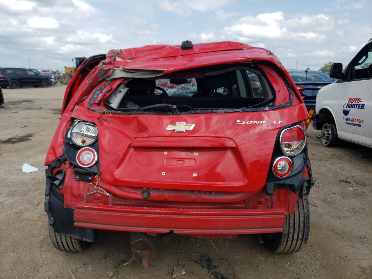 2015 Chevrolet Sonic VIN 1G1JC6SH8F4162082 Copart auction photo, all over damage thumbnail 6