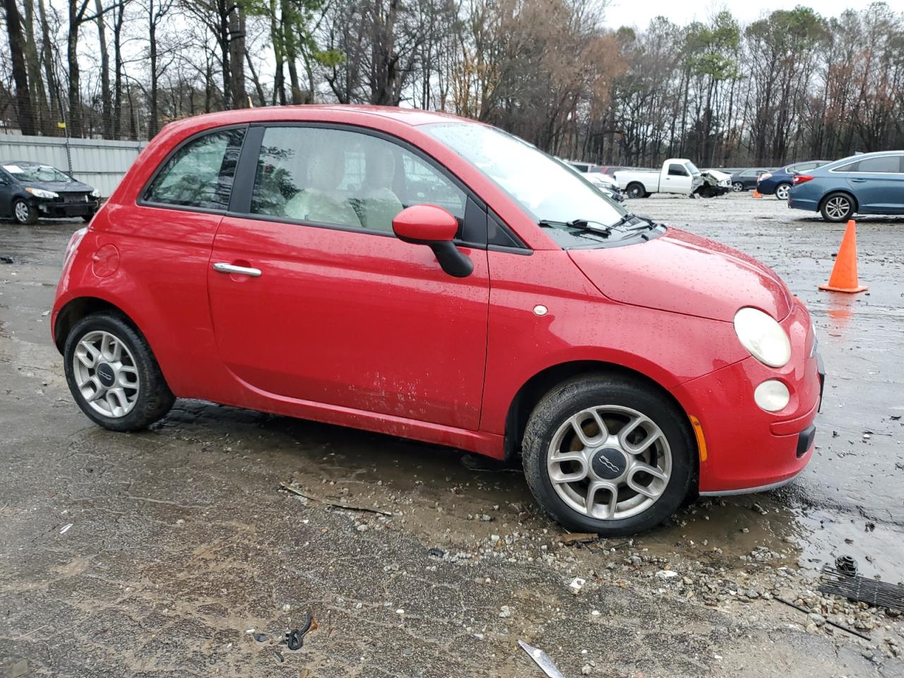 2012 Fiat 500 VIN 3C3CFFARXCT104647 Copart auction photo, front end / side damage thumbnail 4