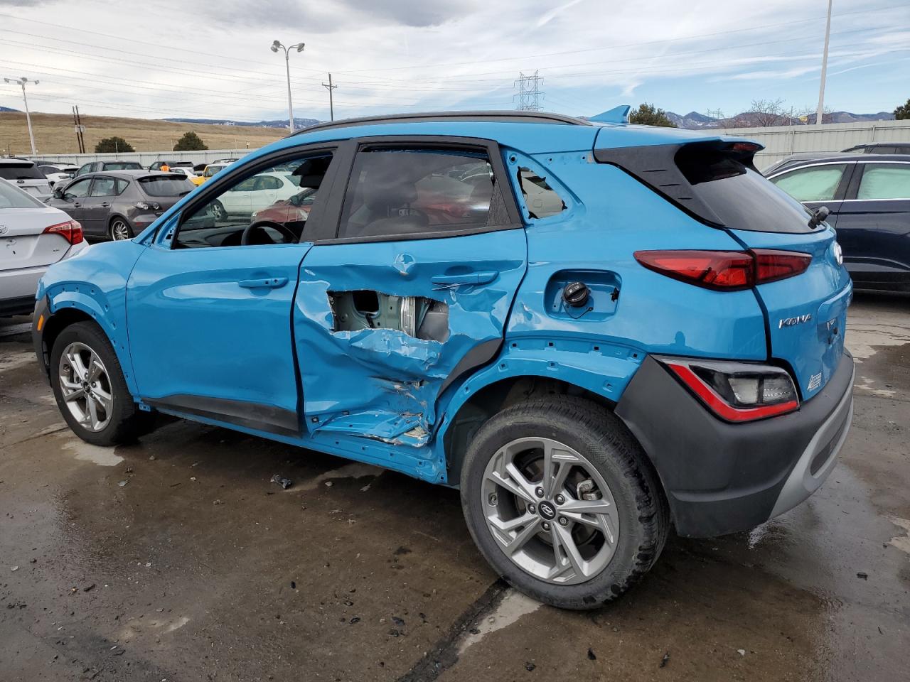 2023 Hyundai Kona VIN KM8K6CAB2PU984520 Copart auction photo, side damage thumbnail 2
