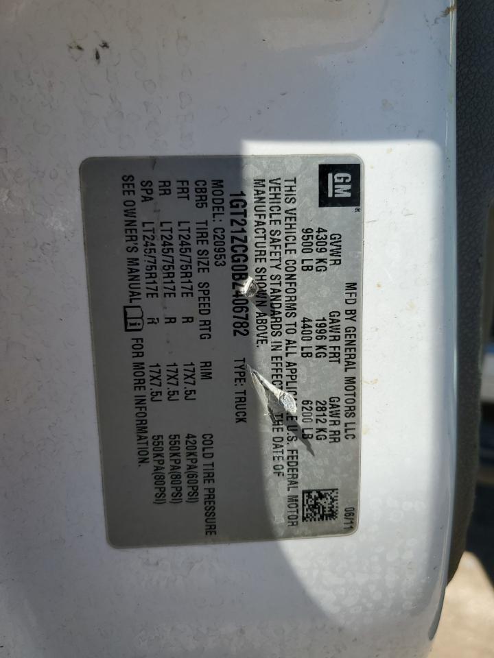 2011 GMC Sierra VIN 1GT21ZCG0BZ406782 Copart auction photo, rear end / minor dent/scratches damage thumbnail 12