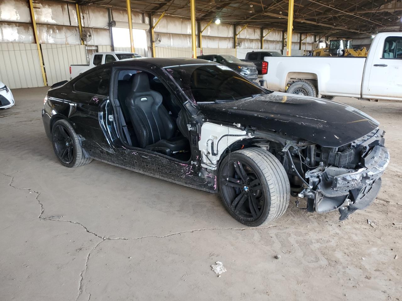 2015 BMW M4 VIN WBS3R9C57FK332375 Copart auction photo, front end / side damage thumbnail 4