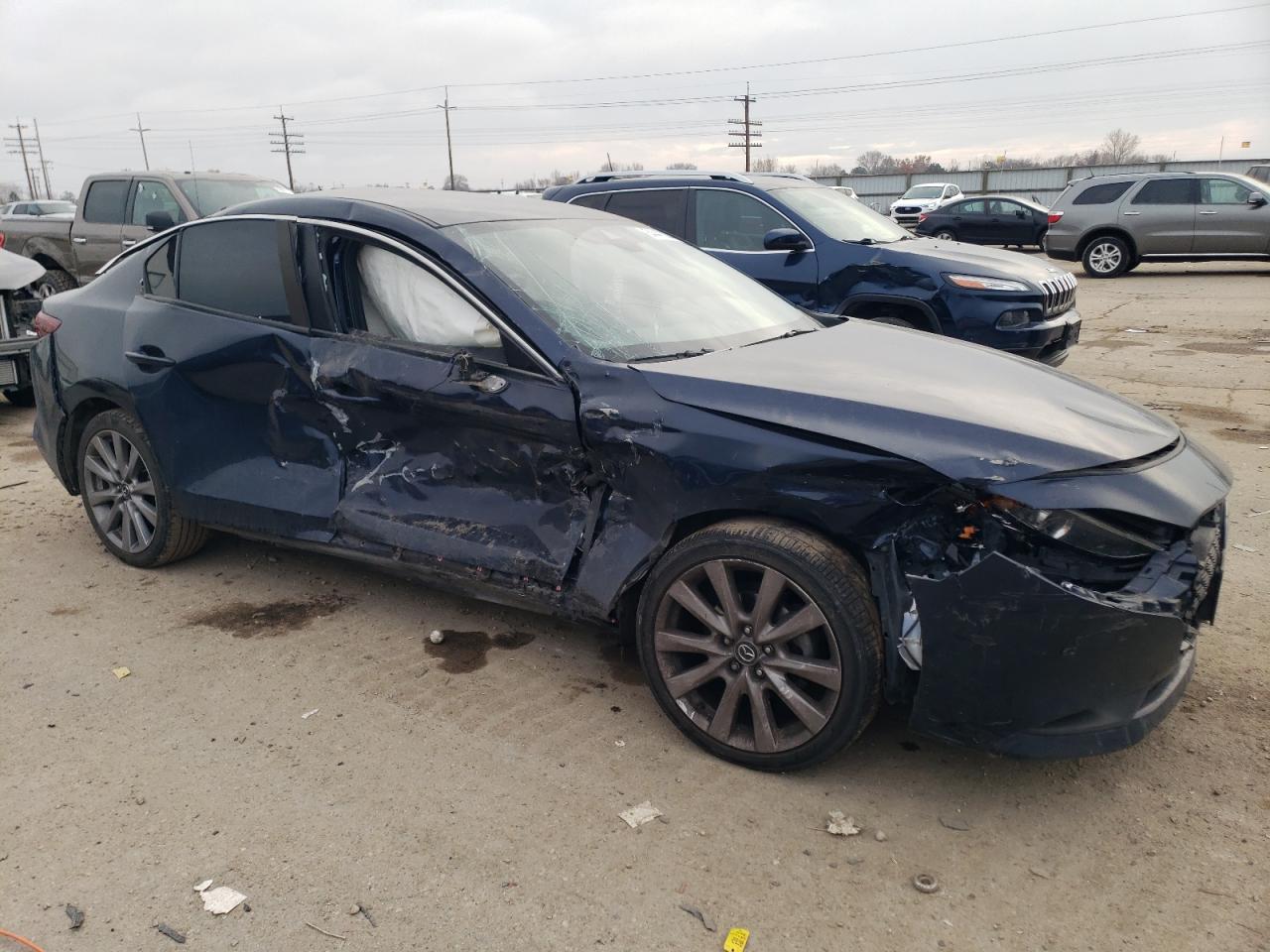 2021 Mazda 3 VIN JM1BPABLXM1317012 Copart auction photo, all over / undercarriage damage thumbnail 4