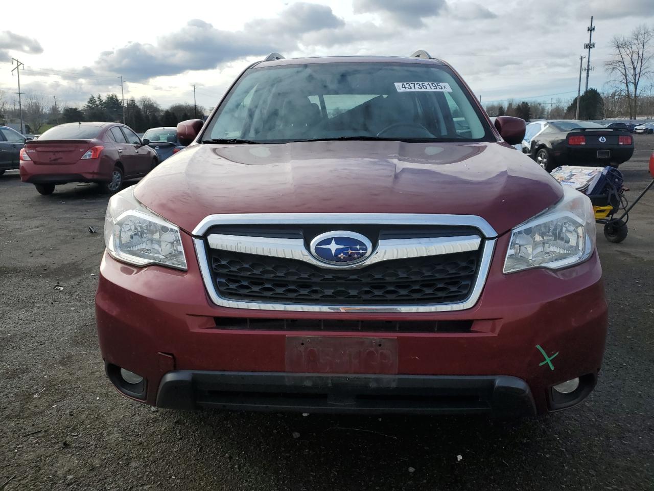 2015 Subaru Forester VIN JF2SJAHCXFH484281 Copart auction photo, front end / rear end damage thumbnail 5