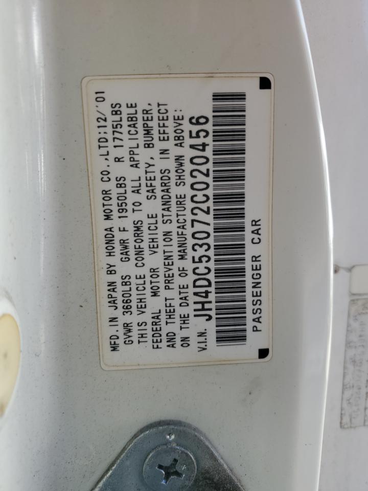 2002 Acura RSX VIN JH4DC53072C020456 Copart auction photo, minor dent/scratches damage thumbnail 12