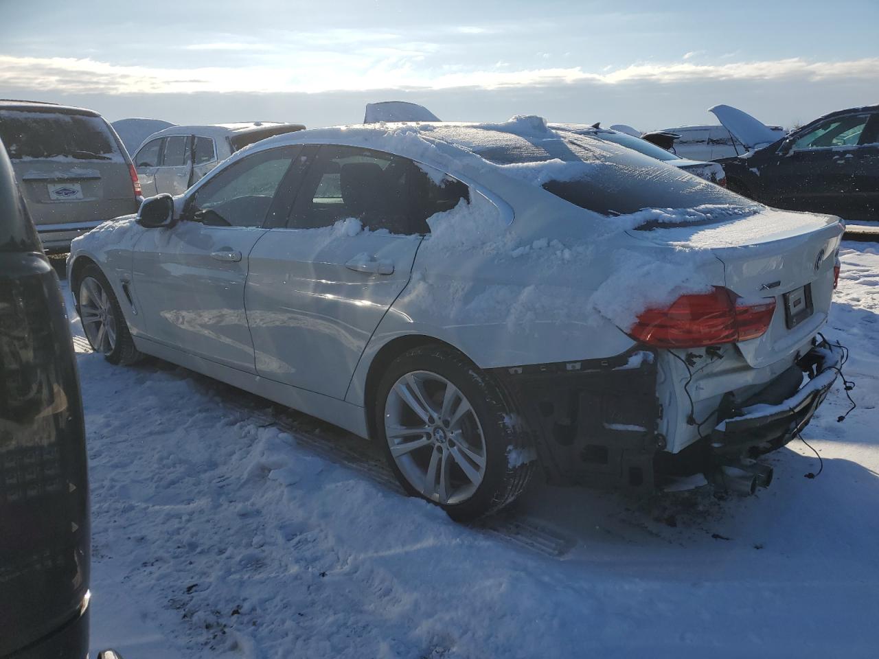 2017 BMW 4er VIN WBA4F9C34HG813108 Copart auction photo, rear end / side damage thumbnail 2