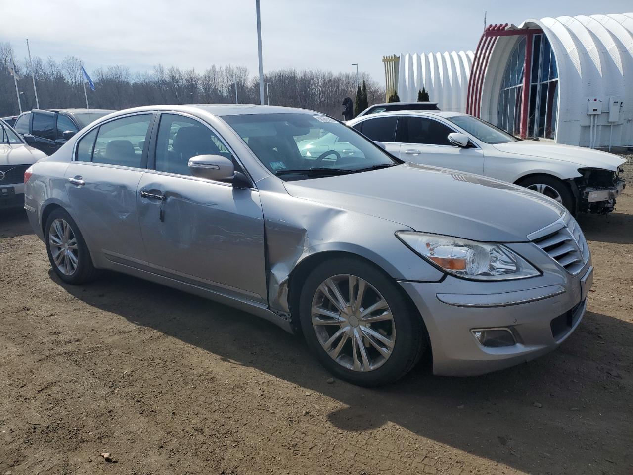 2010 Hyundai Genesis VIN KMHGC4DE2AU096965 Copart auction photo, side damage thumbnail 4