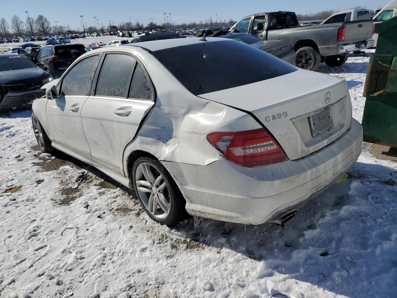2014 Mercedes-Benz C-klasse VIN WDDGF4HB7EG220895 Copart auction photo, front end / rear end damage thumbnail 2