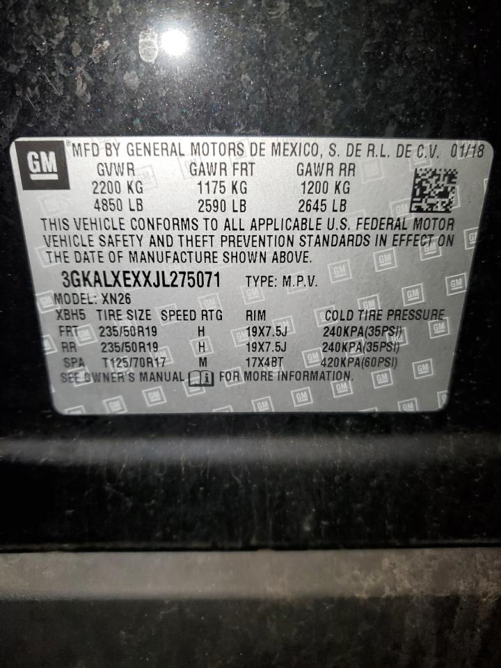 2018 GMC Terrain VIN 3GKALXEXXJL275071 Copart auction photo, front end / rear end damage thumbnail 16