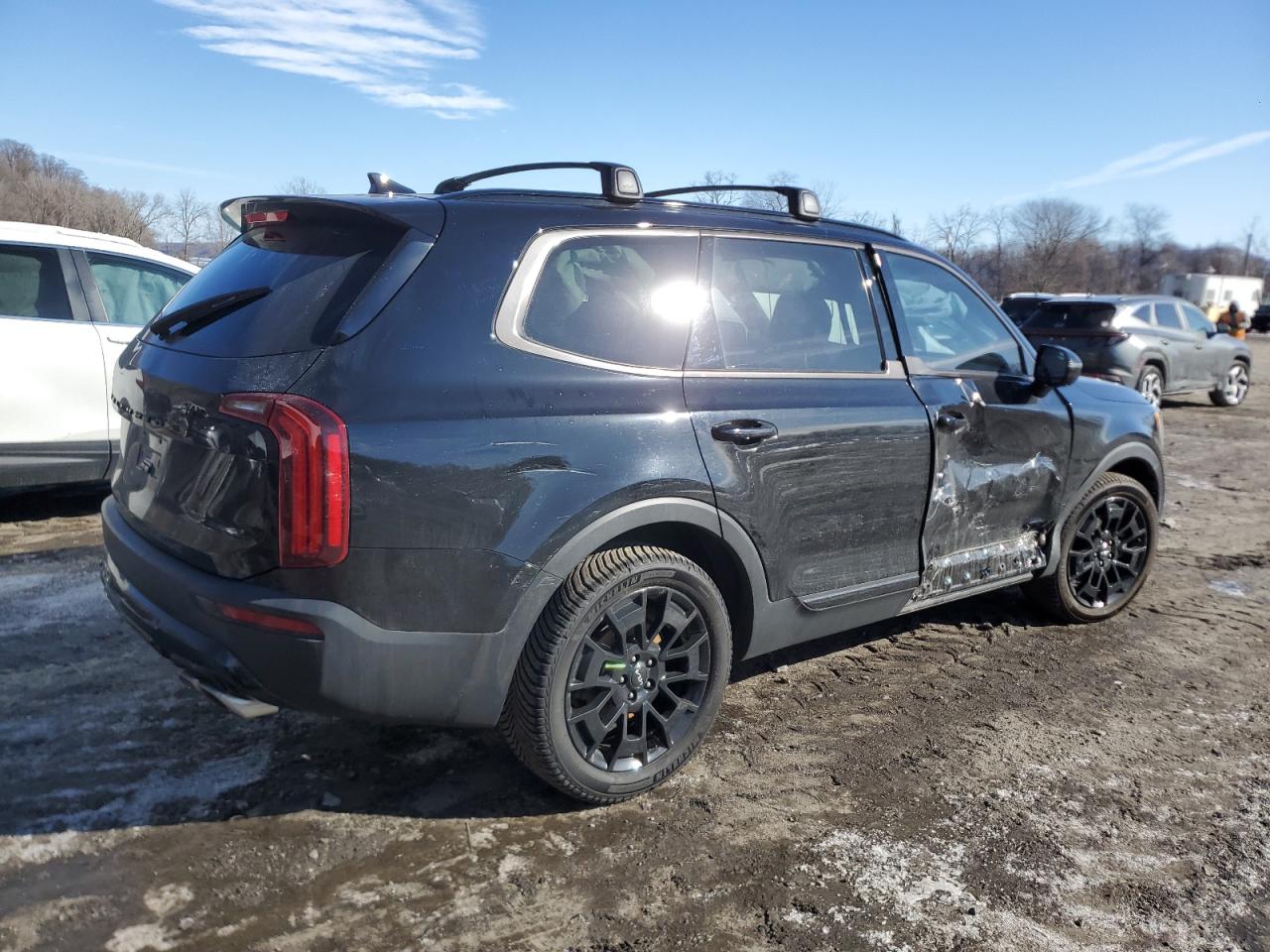 2022 KIA Telluride VIN 5XYP5DHC1NG323836 Copart auction photo, side / front end damage thumbnail 3