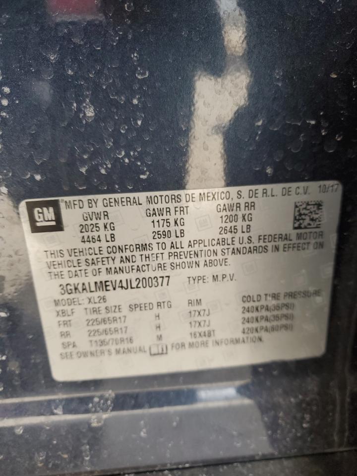 2018 GMC Terrain VIN 3GKALMEV4JL200377 Copart auction photo, front end damage thumbnail 13