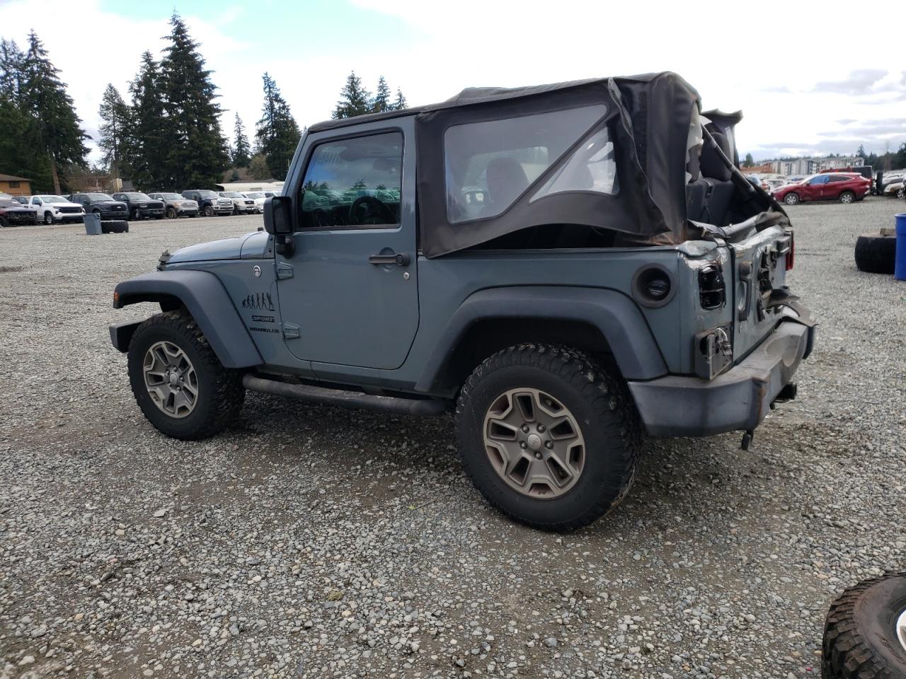 2015 Jeep Wrangler VIN 1C4AJWAG4FL729786 Copart auction photo, rear end / top/roof damage thumbnail 2
