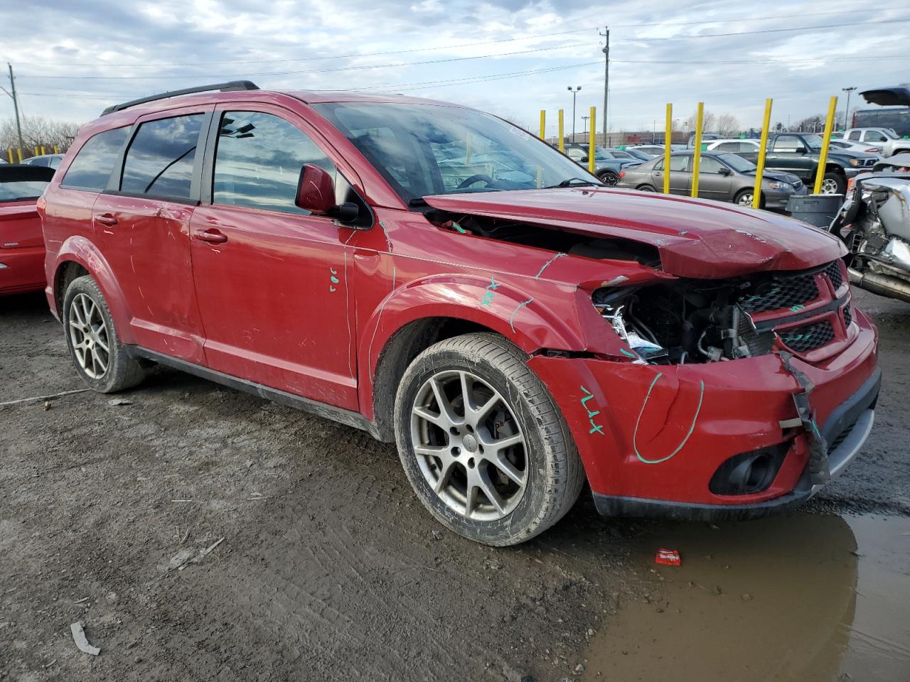 2013 Dodge Journey VIN 3C4PDDEG0DT510793 Copart auction photo, front end / side damage thumbnail 4