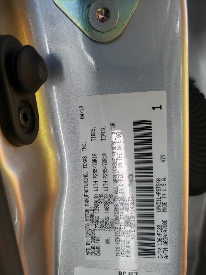 2019 Toyota Tundra VIN 5TFEM5F13KX142067 Copart auction photo, front end damage thumbnail 13