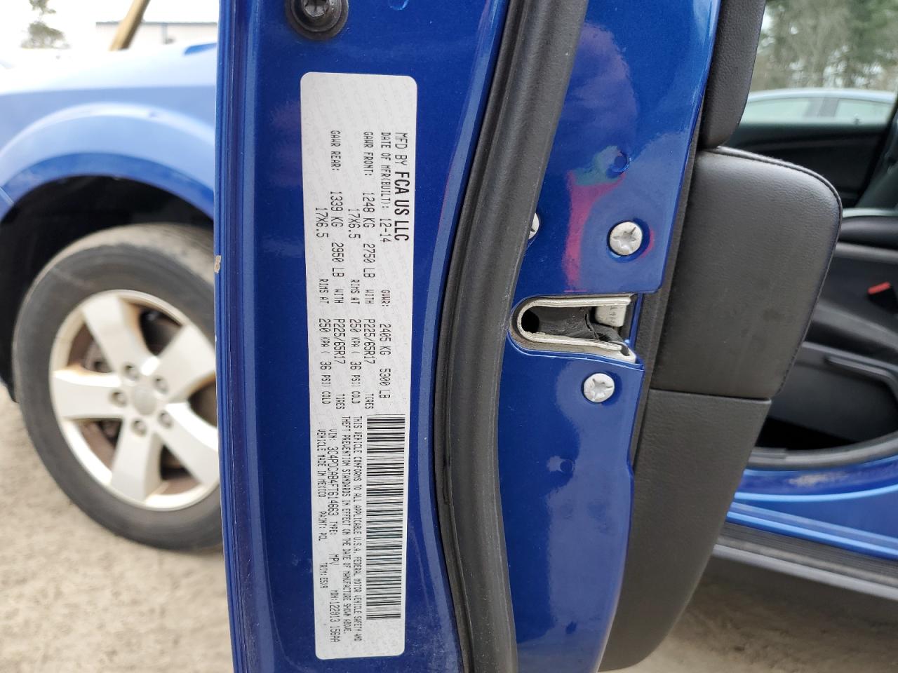2015 Dodge Journey VIN 3C4PDCAB4FT614663 Copart auction photo, minor dent/scratches damage thumbnail 13