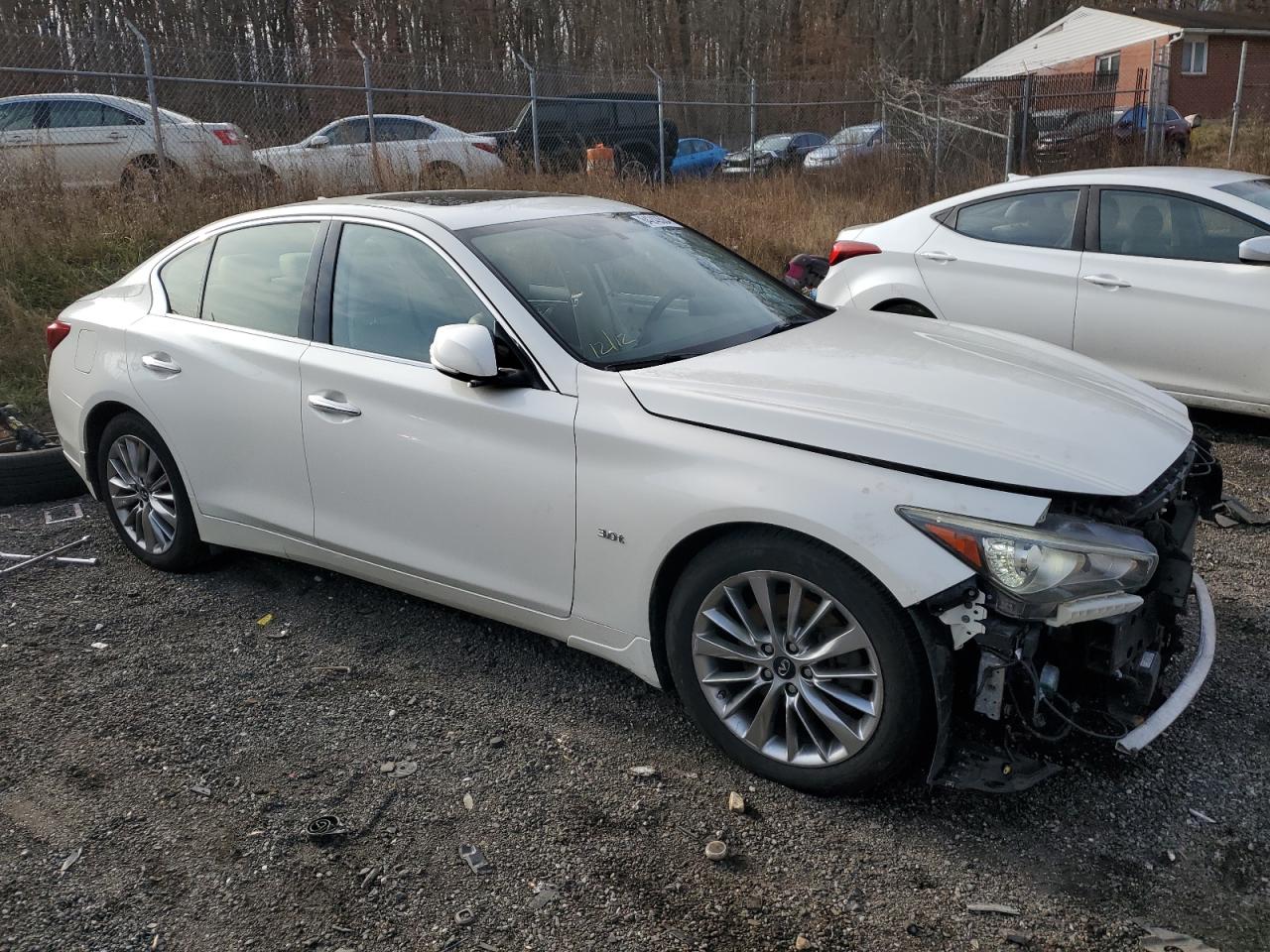2019 Infiniti Q50 VIN JN1EV7ARXKM550916 Copart auction photo, front end / minor dent/scratches damage thumbnail 4