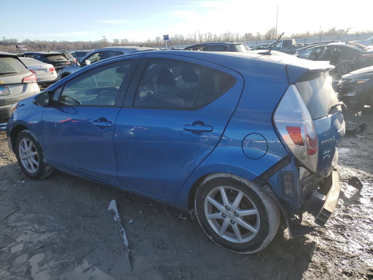 2014 Toyota Prius VIN JTDKDTB36E1067578 Copart auction photo, rear end / front end damage thumbnail 2