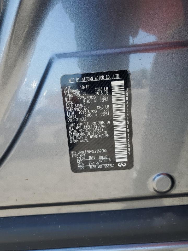 2020 Infiniti QX80 VIN JN8AZ2NE0L9252099 Copart auction photo, rear end damage thumbnail 15