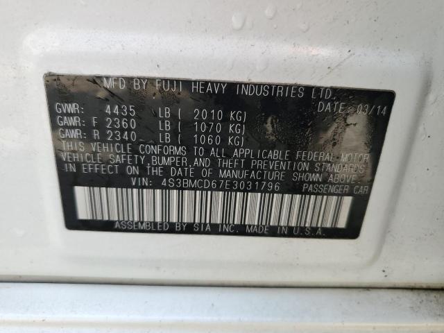 2014 Subaru Legacy VIN 4S3BMCD67E3031796 Copart auction photo, front end / rear end damage thumbnail 13