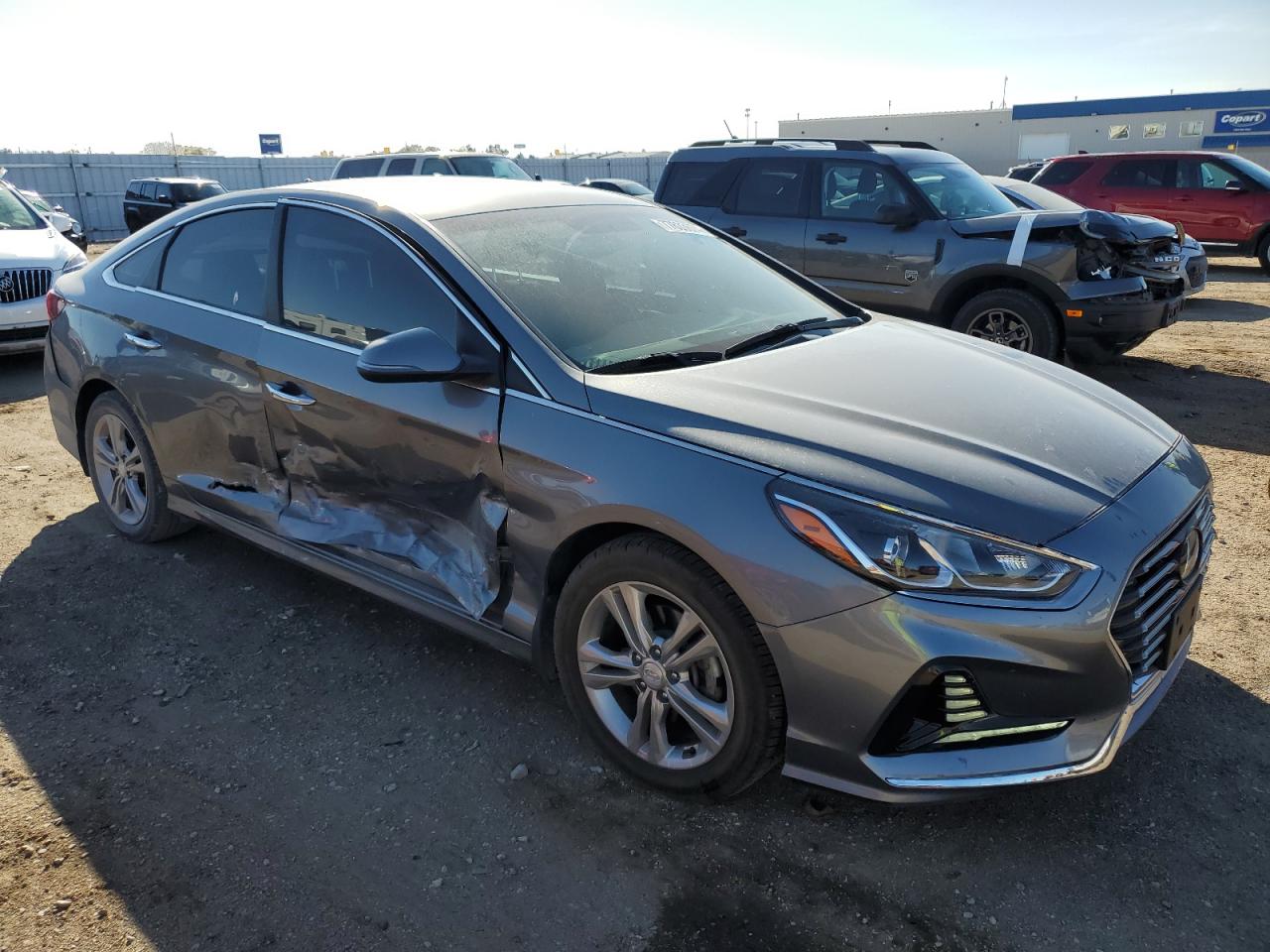 2018 Hyundai Sonata VIN 5NPE34AF6JH669966 Copart auction photo, side / rear end damage thumbnail 4