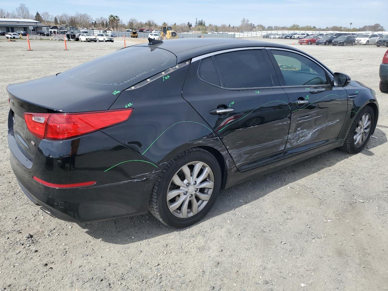 2015 KIA Optima VIN 5XXGN4A72FG517116 Copart auction photo, side damage thumbnail 3