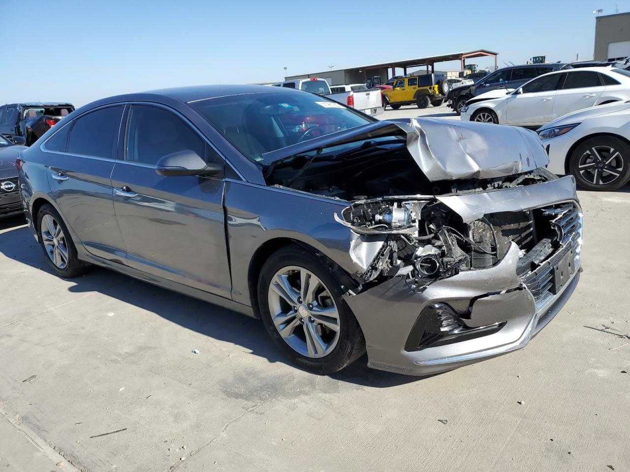 2018 Hyundai Sonata VIN 5NPE34AF0JH614980 Copart auction photo, front end / hail damage thumbnail 4