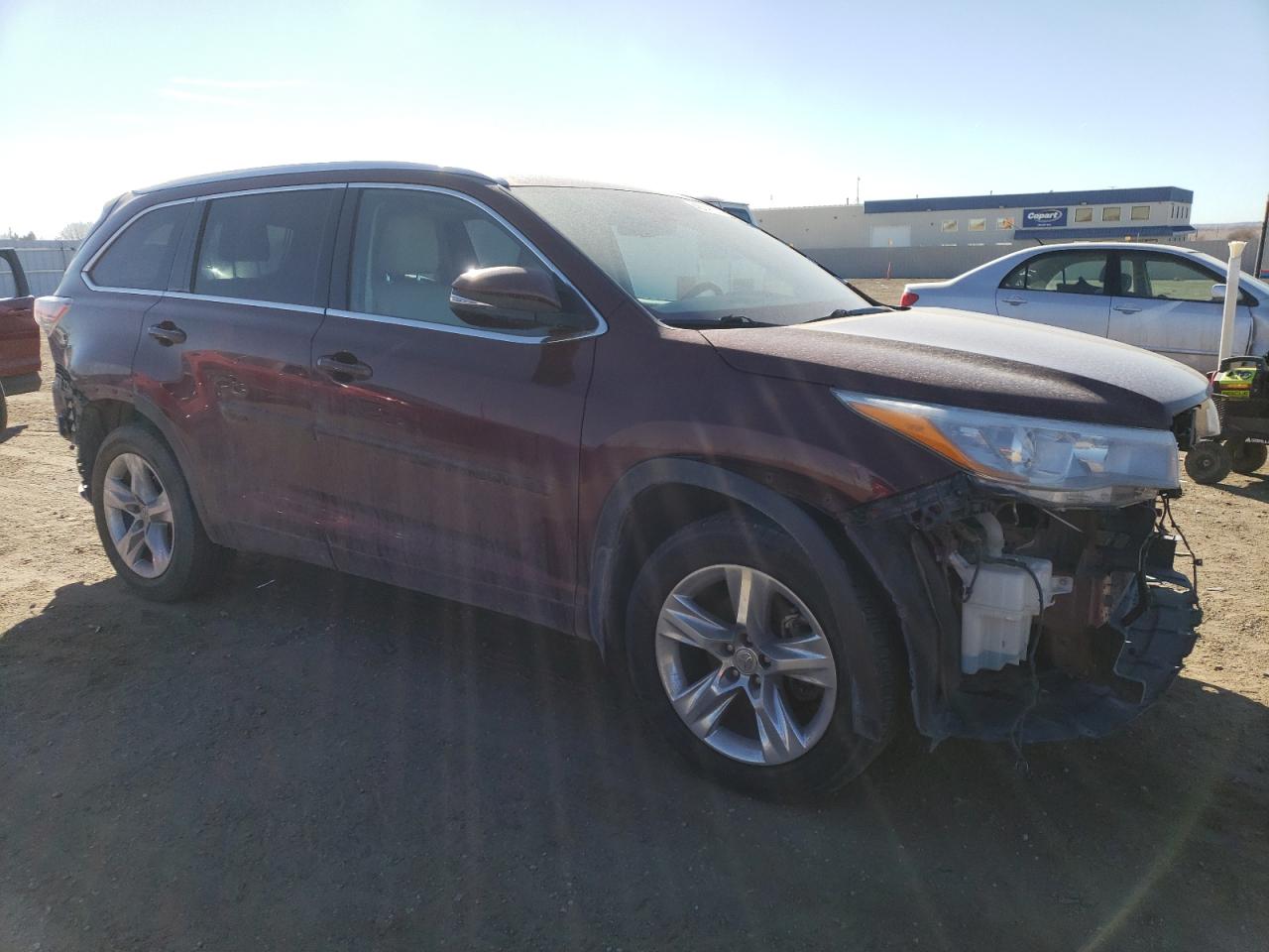 2015 Toyota Highlander VIN 5TDDKRFH8FS098018 Copart auction photo, front end / hail damage thumbnail 4