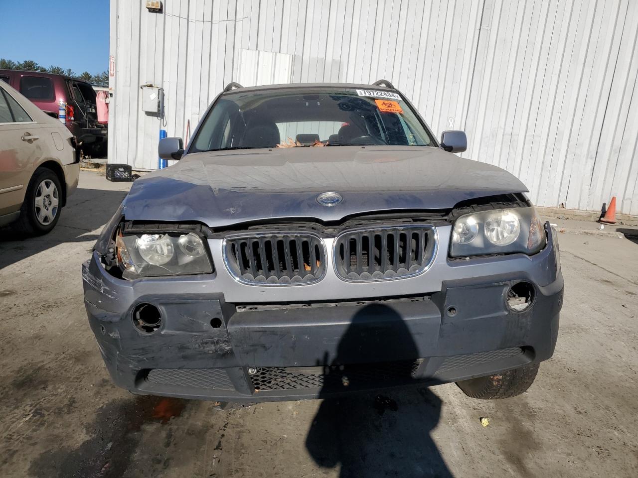 2005 BMW X3 VIN WBXPA93405WD22355 Copart auction photo, all over / undercarriage damage thumbnail 5