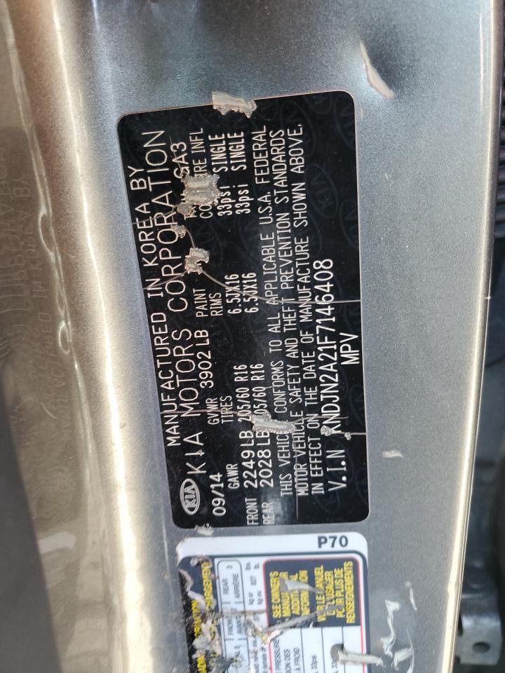 2015 KIA Soul VIN KNDJN2A21F7146408 Copart auction photo, front end / minor dent/scratches damage thumbnail 14