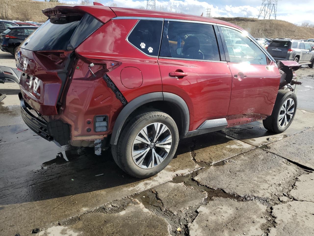 2021 Nissan Rogue VIN JN8AT3BB3MW227220 Copart auction photo, front end / rear end damage thumbnail 3
