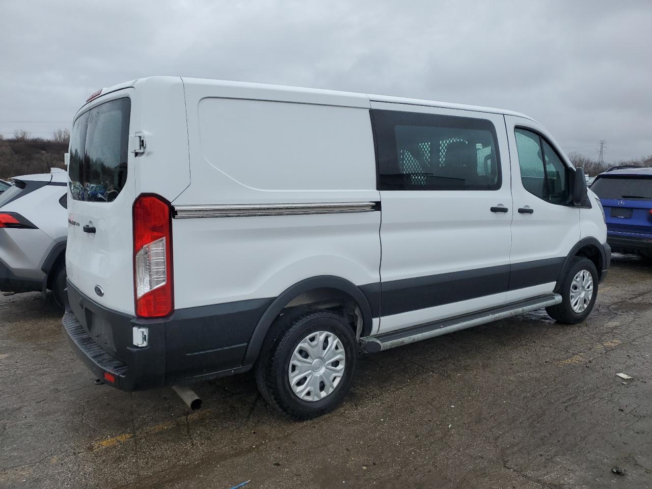 2023 Ford Transit VIN 1FTBR1Y89PKA52062 Copart auction photo, side / front end damage thumbnail 3