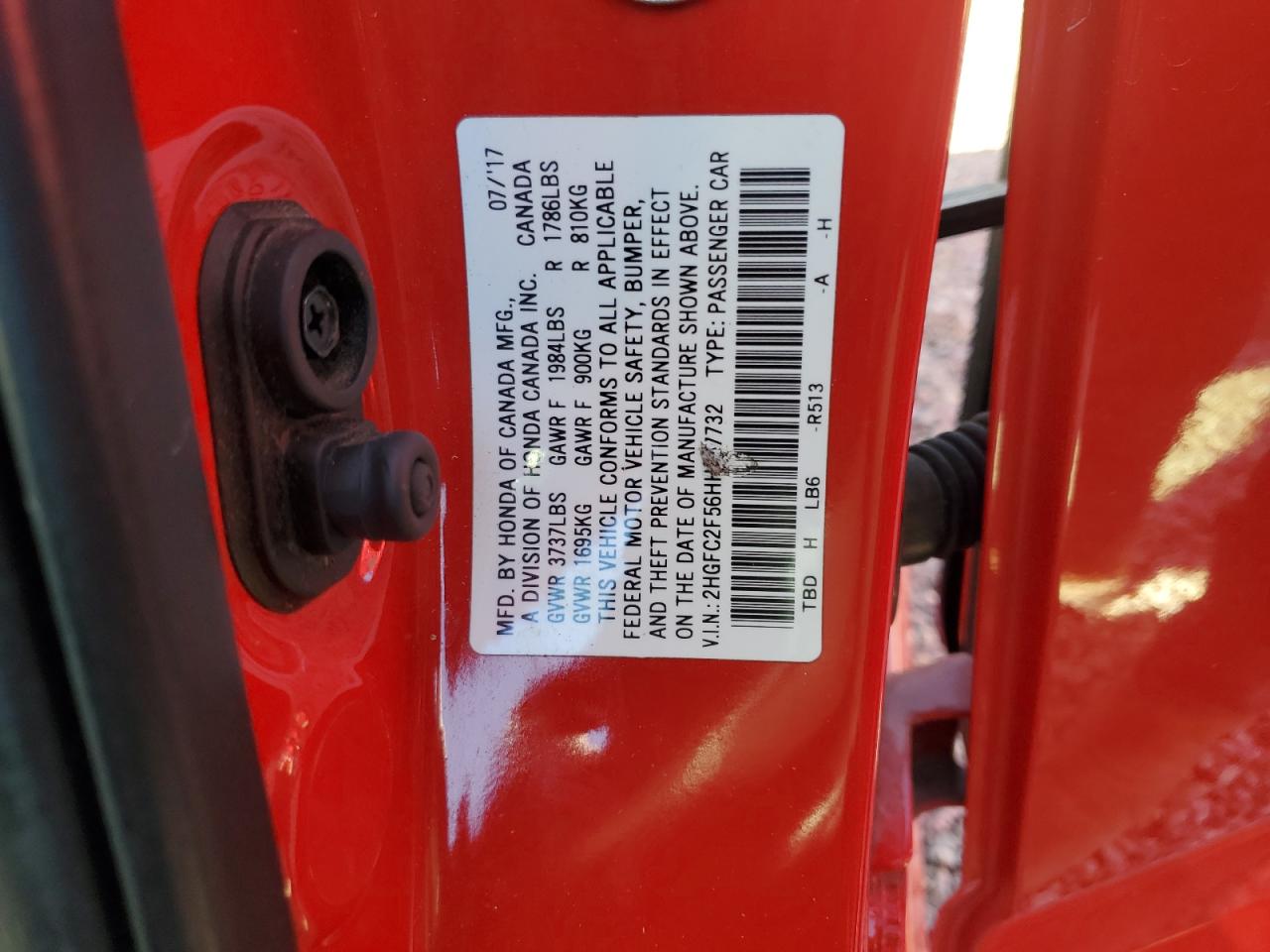 2017 Honda Civic VIN 2HGFC2F56HH557732 Copart auction photo, front end / mechanical damage thumbnail 12