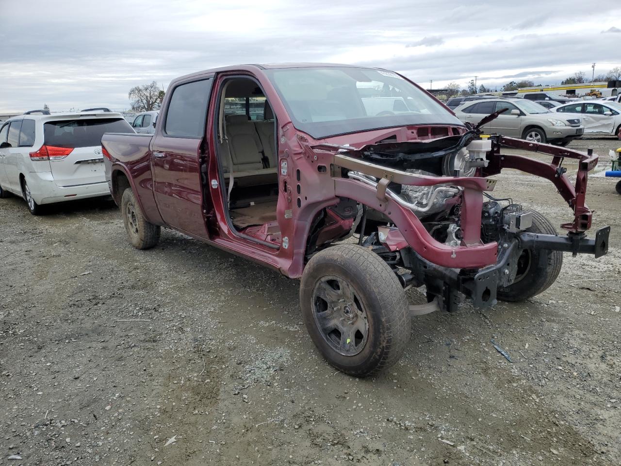 2019 RAM 1500 VIN 1C6SRFRT9KN610071 Copart auction photo, vandalism / stripped damage thumbnail 4
