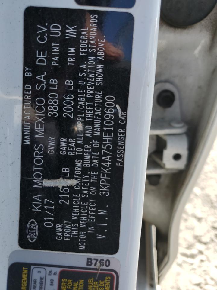 2017 KIA Forte VIN 3KPFK4A75HE109600 Copart auction photo, all over damage thumbnail 13