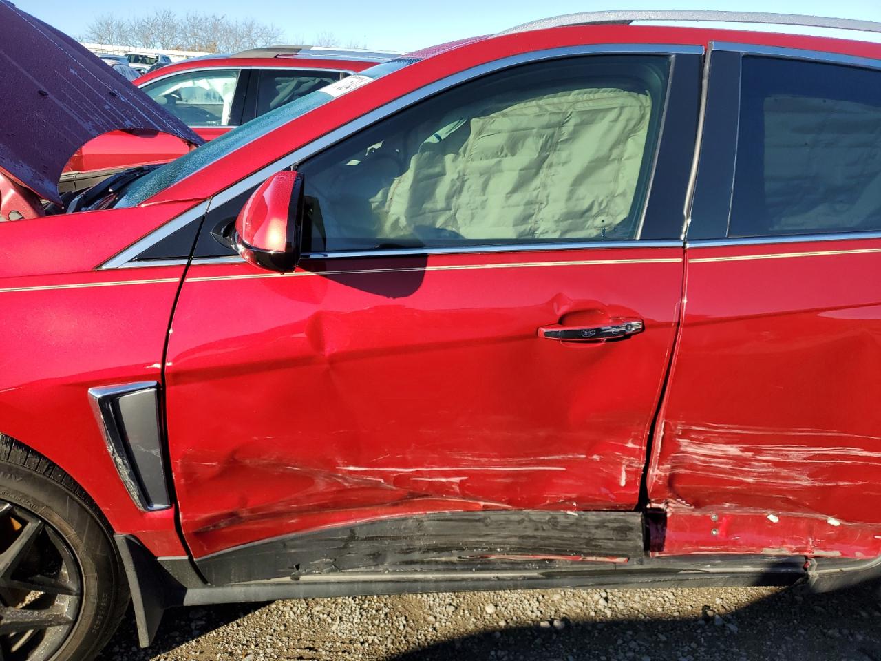 2015 Cadillac SRX VIN 3GYFNDE3XFS585297 Copart auction photo, side damage thumbnail 7
